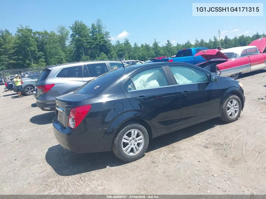 2016 Chevrolet Sonic Lt Auto VIN: 1G1JC5SH1G4171315 Lot: 45550707