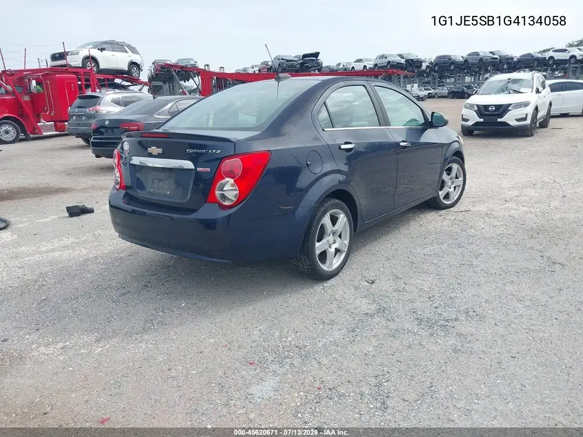2016 Chevrolet Sonic Ltz Auto VIN: 1G1JE5SB1G4134058 Lot: 45620671