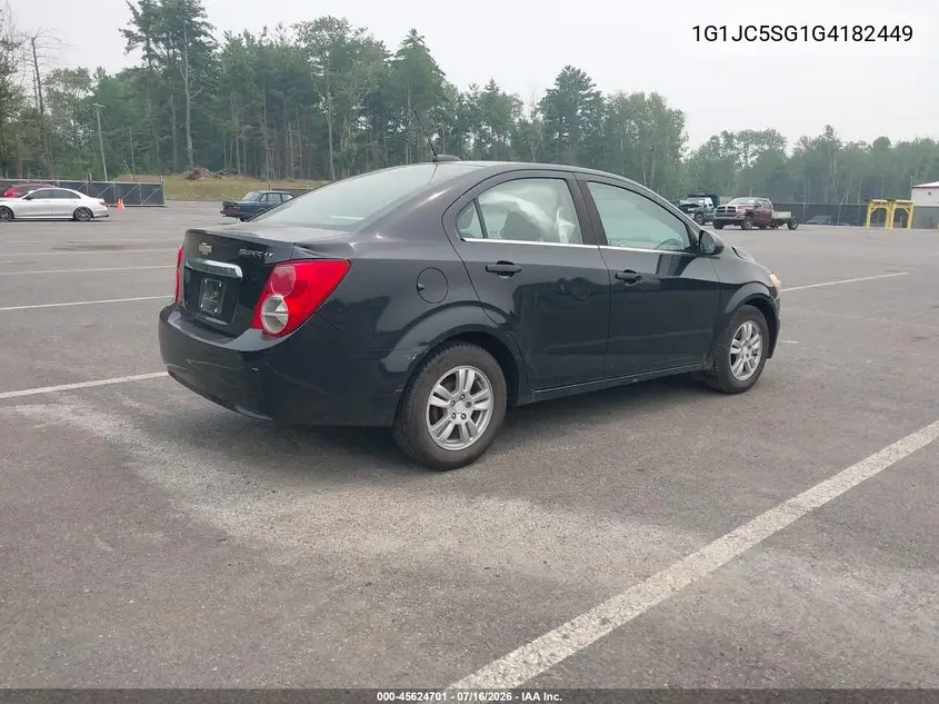 2016 Chevrolet Sonic Lt Auto VIN: 1G1JC5SG1G4182449 Lot: 45624701