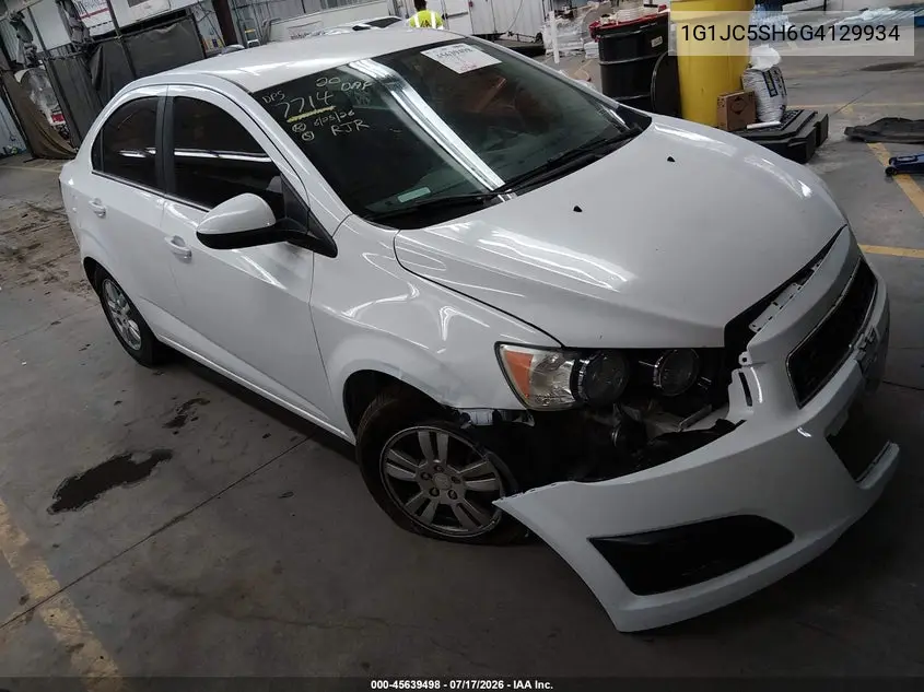 2016 Chevrolet Sonic Lt Auto VIN: 1G1JC5SH6G4129934 Lot: 45639498