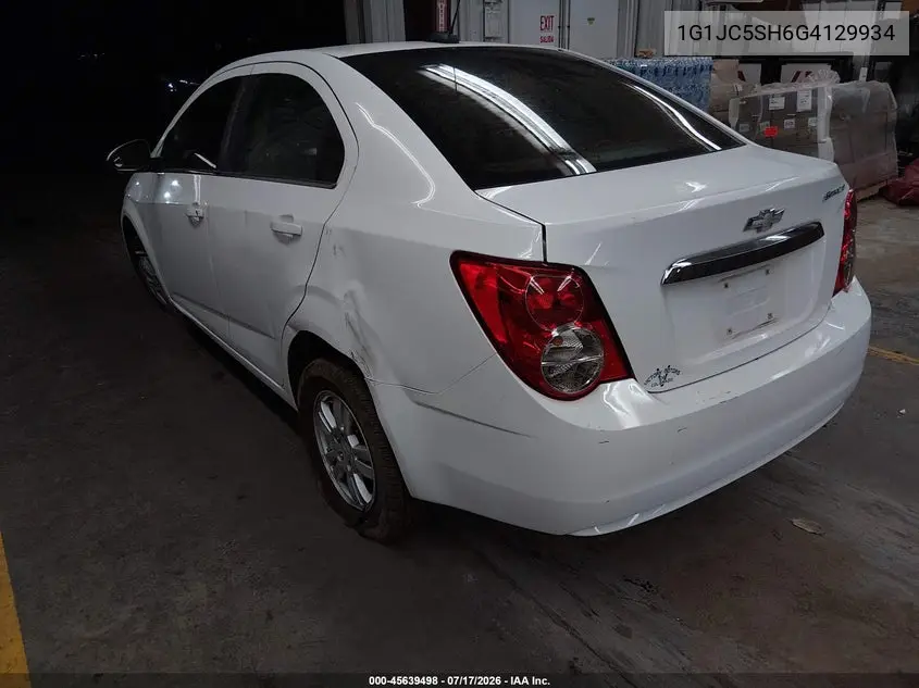 2016 Chevrolet Sonic Lt Auto VIN: 1G1JC5SH6G4129934 Lot: 45639498