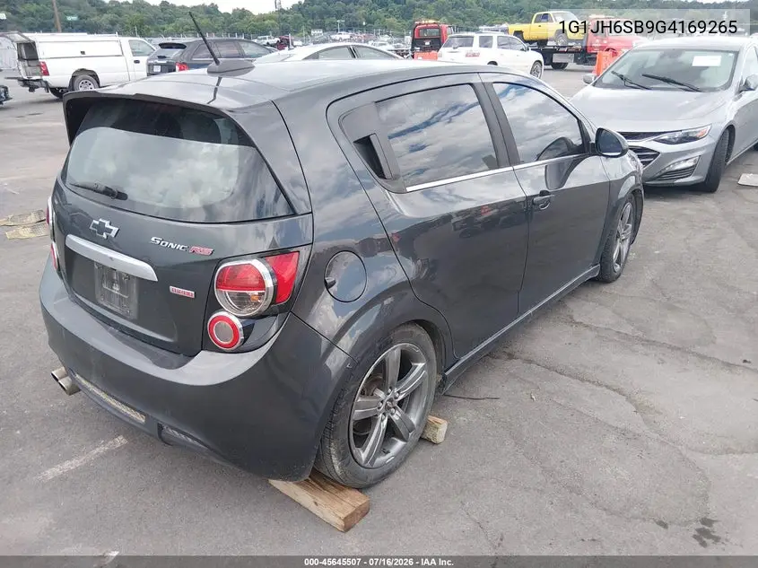 2016 Chevrolet Sonic Rs Manual VIN: 1G1JH6SB9G4169265 Lot: 45645507