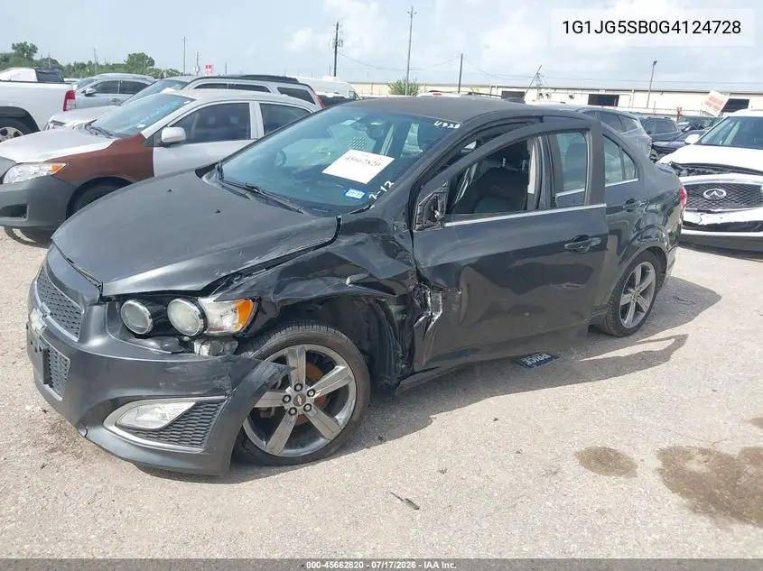 2016 Chevrolet Sonic Rs Auto VIN: 1G1JG5SB0G4124728 Lot: 45662820