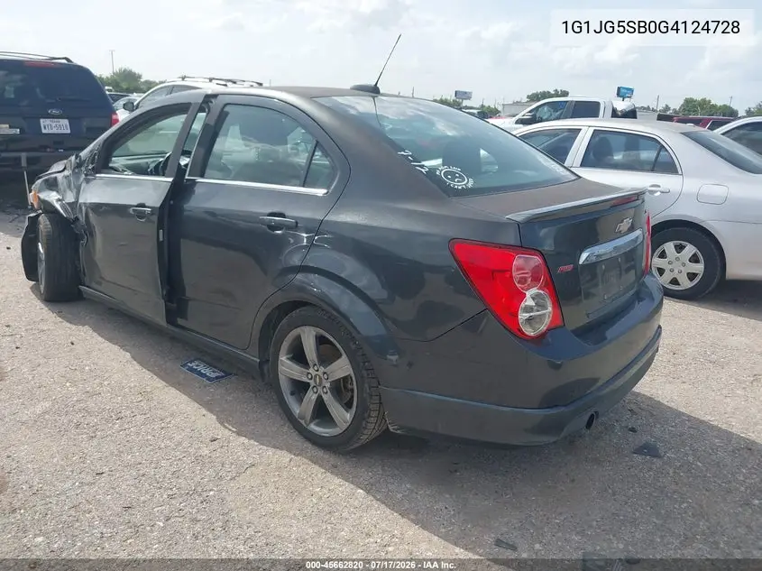 2016 Chevrolet Sonic Rs Auto VIN: 1G1JG5SB0G4124728 Lot: 45662820