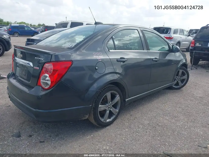 2016 Chevrolet Sonic Rs Auto VIN: 1G1JG5SB0G4124728 Lot: 45662820