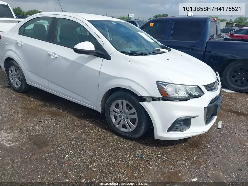 2017 Chevrolet Sonic Ls Auto VIN: 1G1JB5SH7H4175521 Lot: 45261864