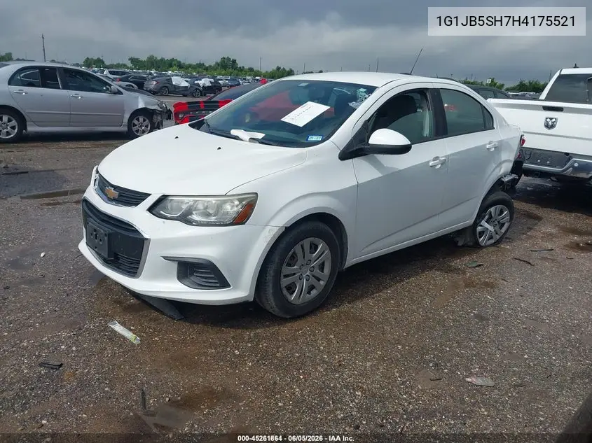 2017 Chevrolet Sonic Ls Auto VIN: 1G1JB5SH7H4175521 Lot: 45261864