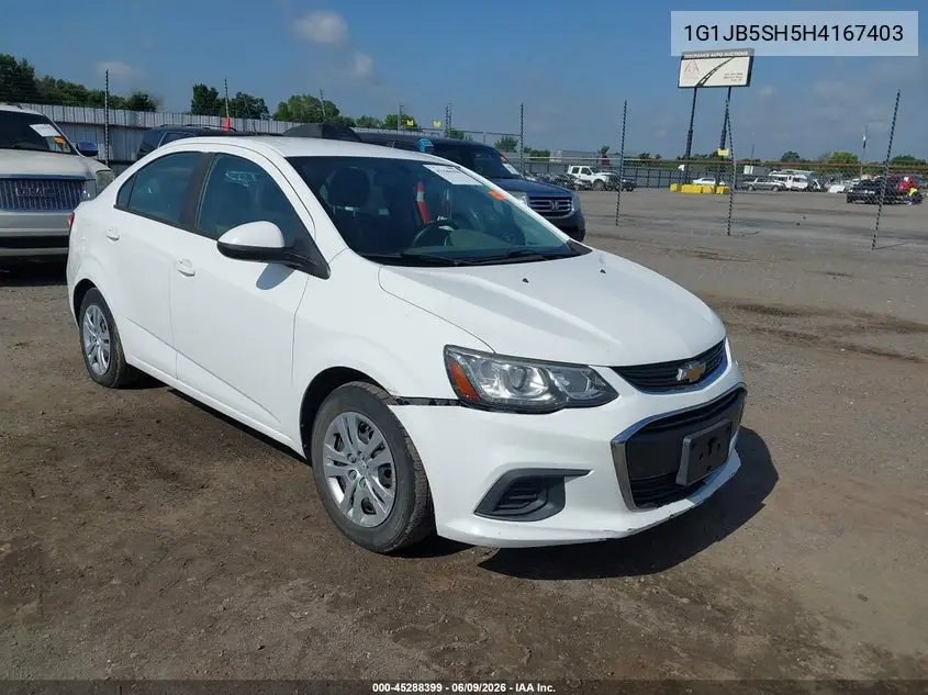 2017 Chevrolet Sonic Ls Auto VIN: 1G1JB5SH5H4167403 Lot: 45288399