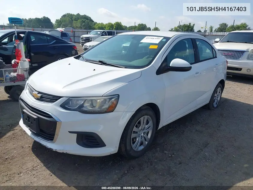 2017 Chevrolet Sonic Ls Auto VIN: 1G1JB5SH5H4167403 Lot: 45288399