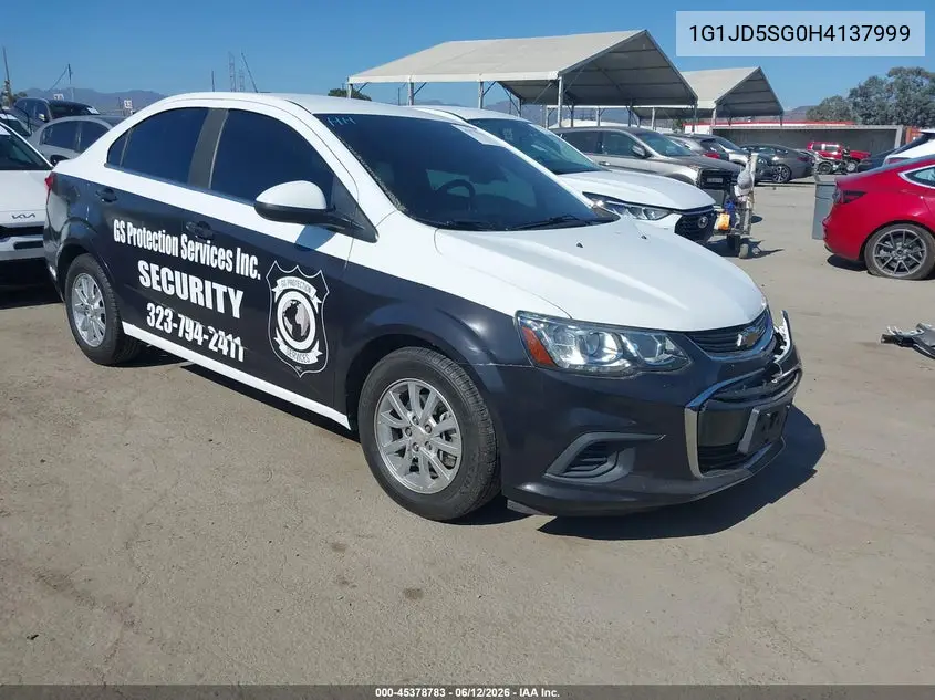 2017 Chevrolet Sonic Lt Auto VIN: 1G1JD5SG0H4137999 Lot: 45378783