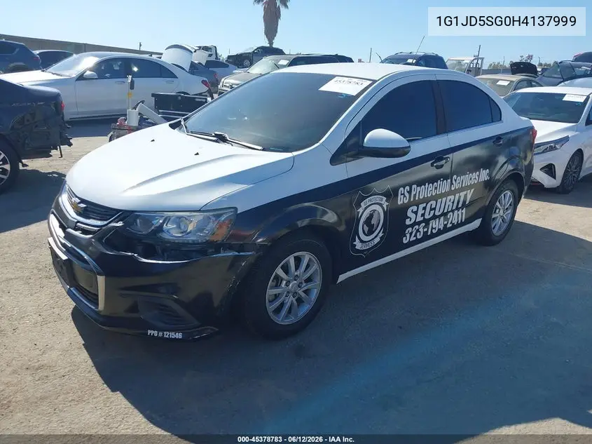 2017 Chevrolet Sonic Lt Auto VIN: 1G1JD5SG0H4137999 Lot: 45378783