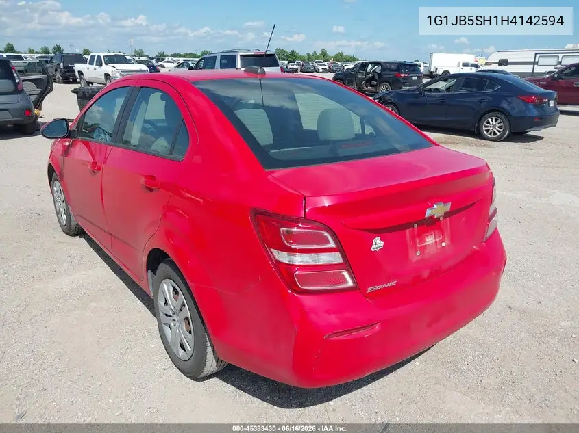 2017 Chevrolet Sonic Ls Auto VIN: 1G1JB5SH1H4142594 Lot: 45383430