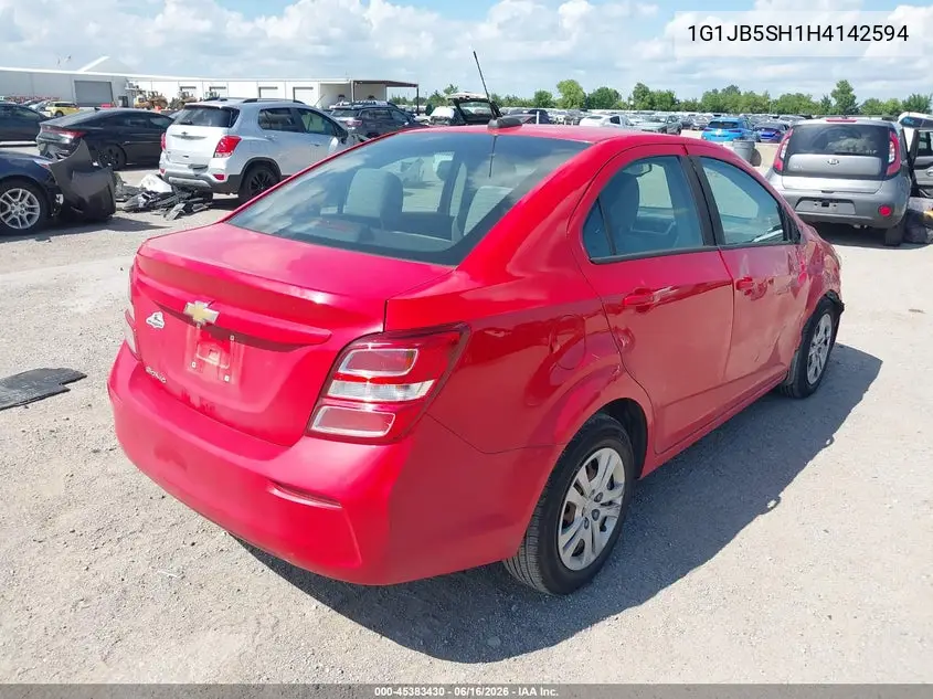 2017 Chevrolet Sonic Ls Auto VIN: 1G1JB5SH1H4142594 Lot: 45383430