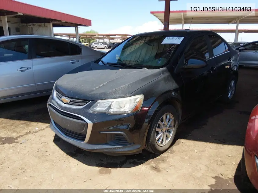 2017 Chevrolet Sonic Lt Auto VIN: 1G1JD5SH3H4103483 Lot: 45389540