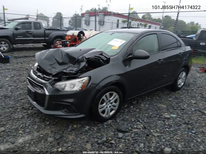 2017 Chevrolet Sonic Ls Auto VIN: 1G1JB5SH7H4174322 Lot: 45446730