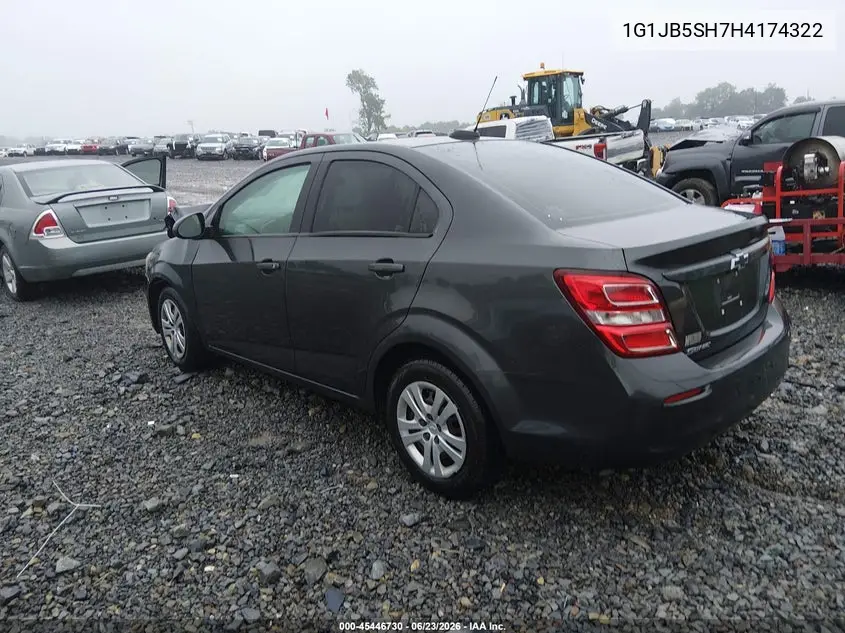 2017 Chevrolet Sonic Ls Auto VIN: 1G1JB5SH7H4174322 Lot: 45446730