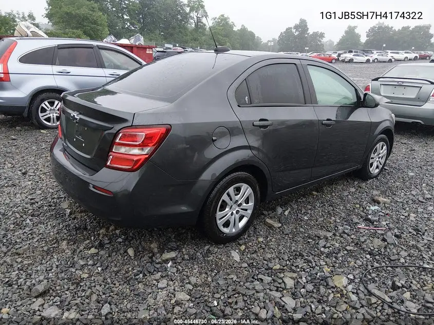2017 Chevrolet Sonic Ls Auto VIN: 1G1JB5SH7H4174322 Lot: 45446730