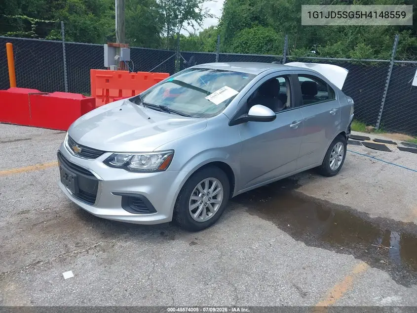 2017 Chevrolet Sonic Lt Auto VIN: 1G1JD5SG5H4148559 Lot: 45574005