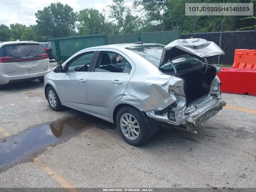 2017 Chevrolet Sonic Lt Auto VIN: 1G1JD5SG5H4148559 Lot: 45574005