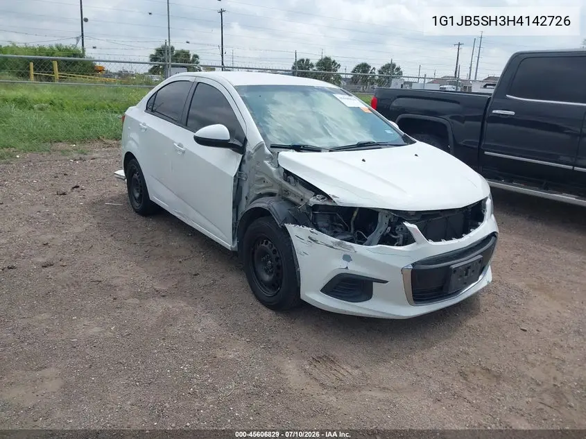 2017 Chevrolet Sonic Ls Auto VIN: 1G1JB5SH3H4142726 Lot: 45606829