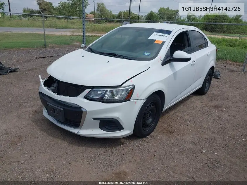 2017 Chevrolet Sonic Ls Auto VIN: 1G1JB5SH3H4142726 Lot: 45606829