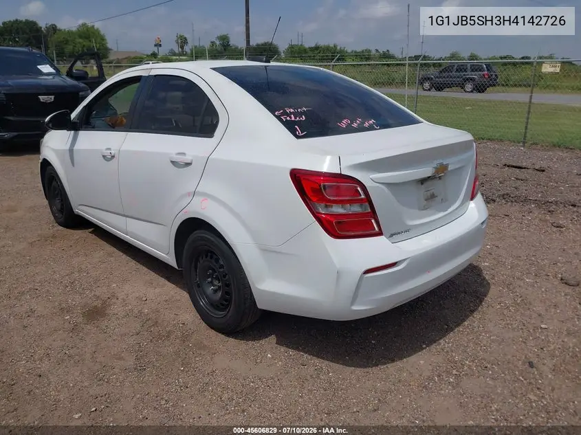2017 Chevrolet Sonic Ls Auto VIN: 1G1JB5SH3H4142726 Lot: 45606829