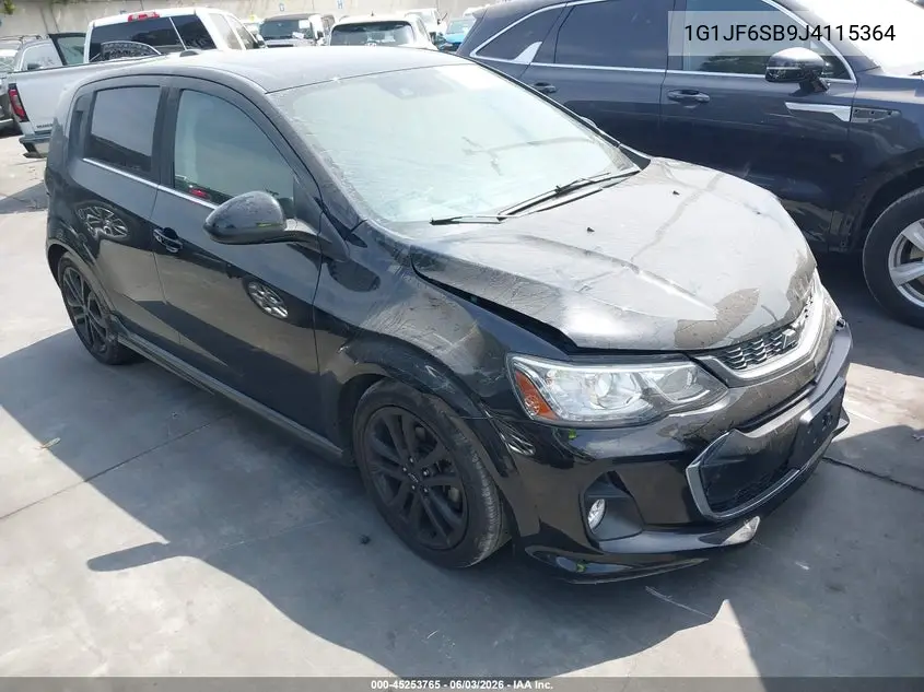 2018 Chevrolet Sonic Premier Auto VIN: 1G1JF6SB9J4115364 Lot: 45253765