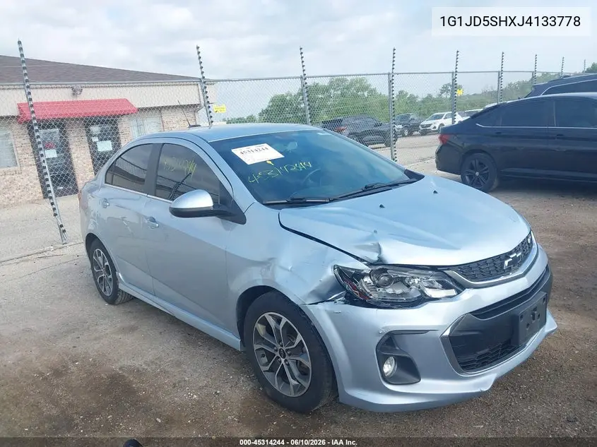 2018 Chevrolet Sonic Lt Auto VIN: 1G1JD5SHXJ4133778 Lot: 45314244
