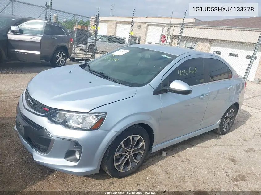 2018 Chevrolet Sonic Lt Auto VIN: 1G1JD5SHXJ4133778 Lot: 45314244