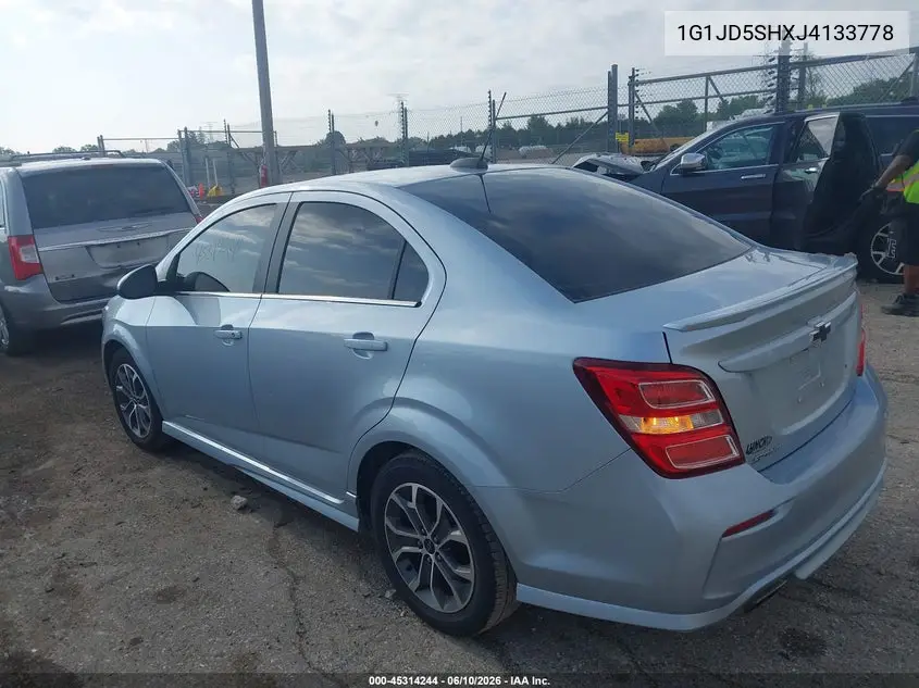 2018 Chevrolet Sonic Lt Auto VIN: 1G1JD5SHXJ4133778 Lot: 45314244