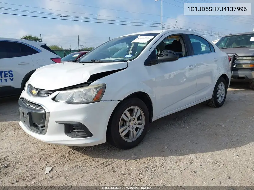 2018 Chevrolet Sonic Lt Auto VIN: 1G1JD5SH7J4137996 Lot: 45645508