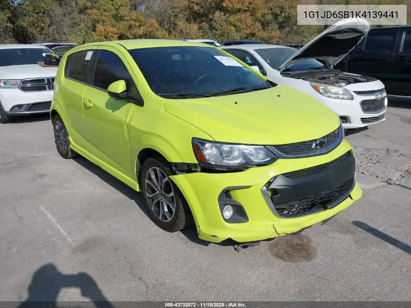 1G1JD6SB1K4139441 2019 Chevrolet Sonic Lt Auto