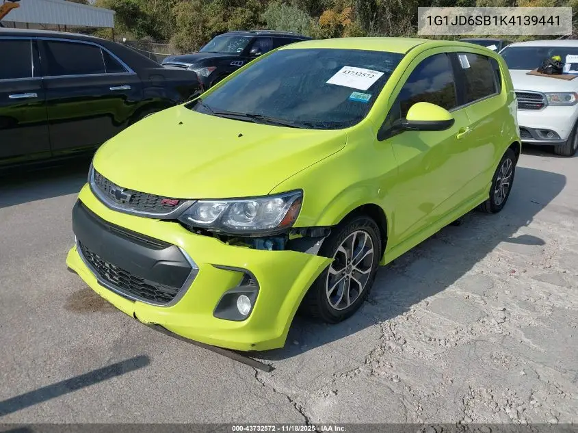 1G1JD6SB1K4139441 2019 Chevrolet Sonic Lt Auto