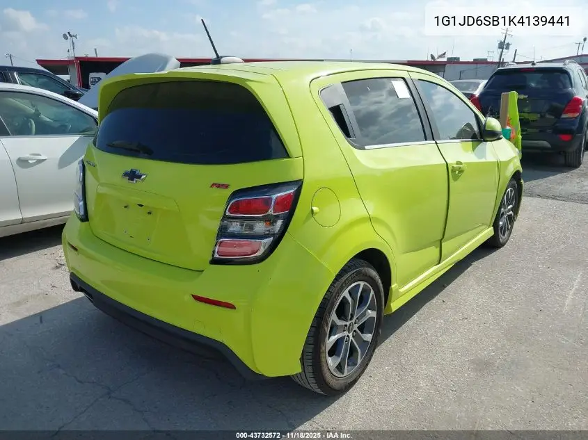 1G1JD6SB1K4139441 2019 Chevrolet Sonic Lt Auto