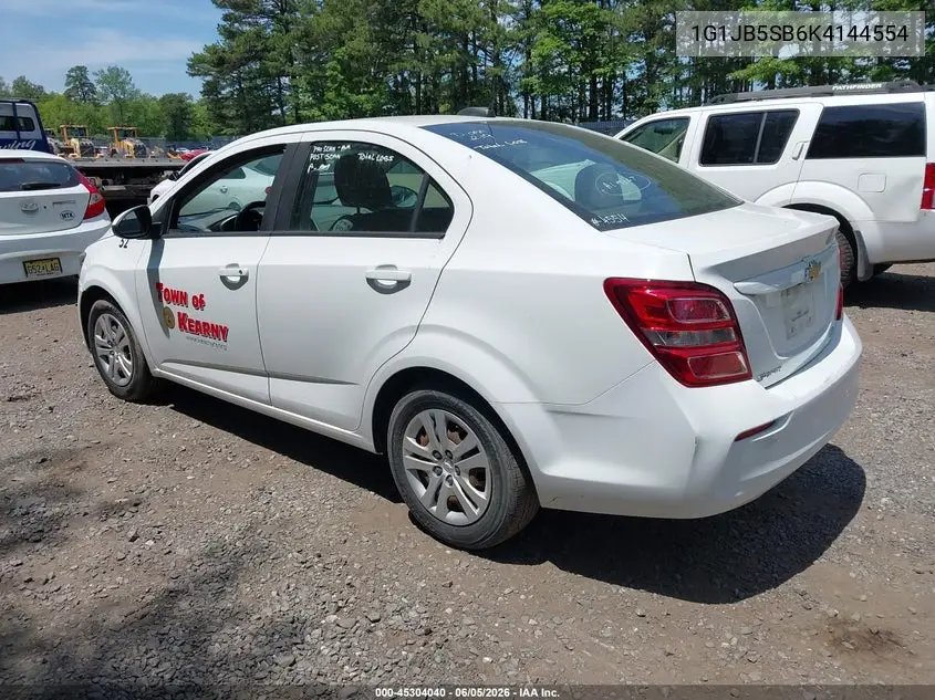 2019 Chevrolet Sonic Ls Auto VIN: 1G1JB5SB6K4144554 Lot: 45304040
