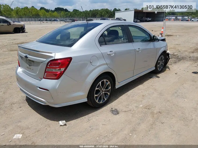 2019 Chevrolet Sonic Lt Auto VIN: 1G1JD5SB7K4130530 Lot: 45550095