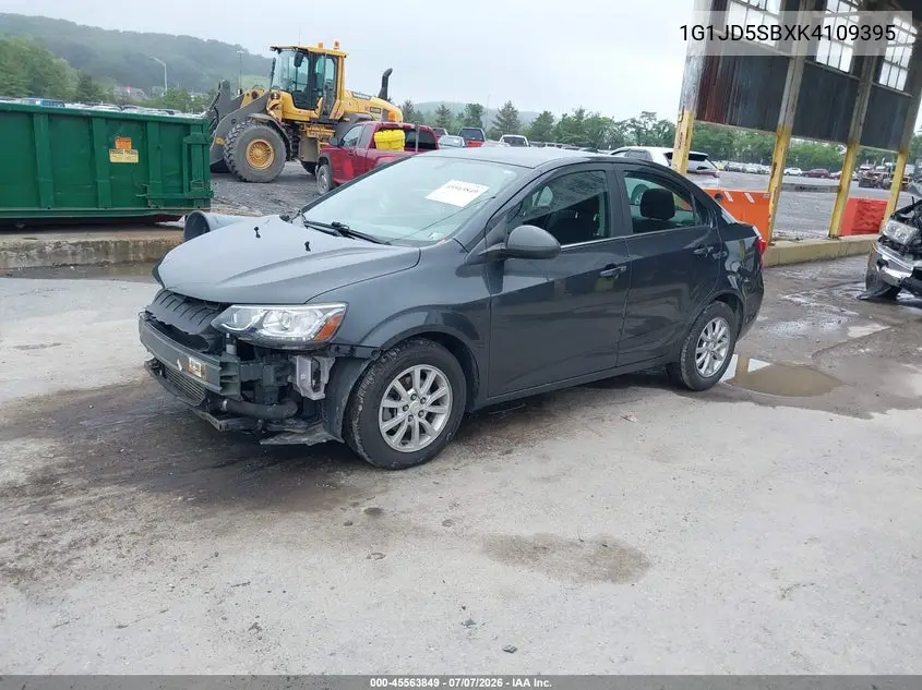 2019 Chevrolet Sonic Lt Auto VIN: 1G1JD5SBXK4109395 Lot: 45563849