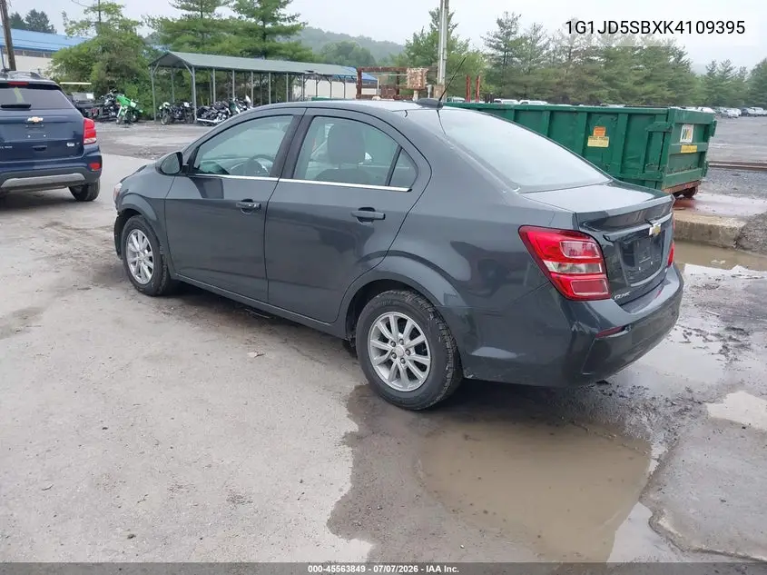 2019 Chevrolet Sonic Lt Auto VIN: 1G1JD5SBXK4109395 Lot: 45563849