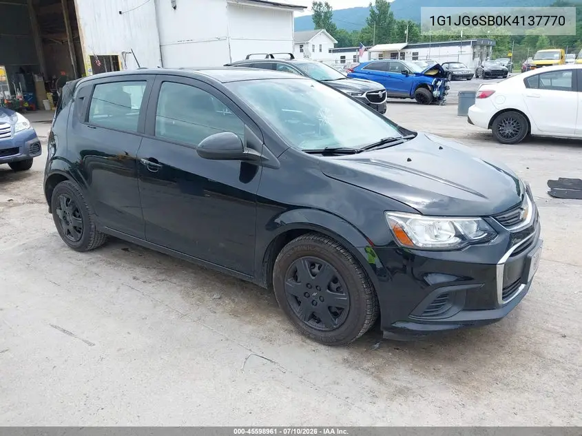2019 Chevrolet Sonic Lt Auto VIN: 1G1JG6SB0K4137770 Lot: 45598961