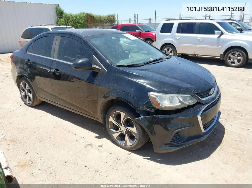2020 Chevrolet Sonic Fwd Premier VIN: 1G1JF5SB1L4115288 Lot: 45258914