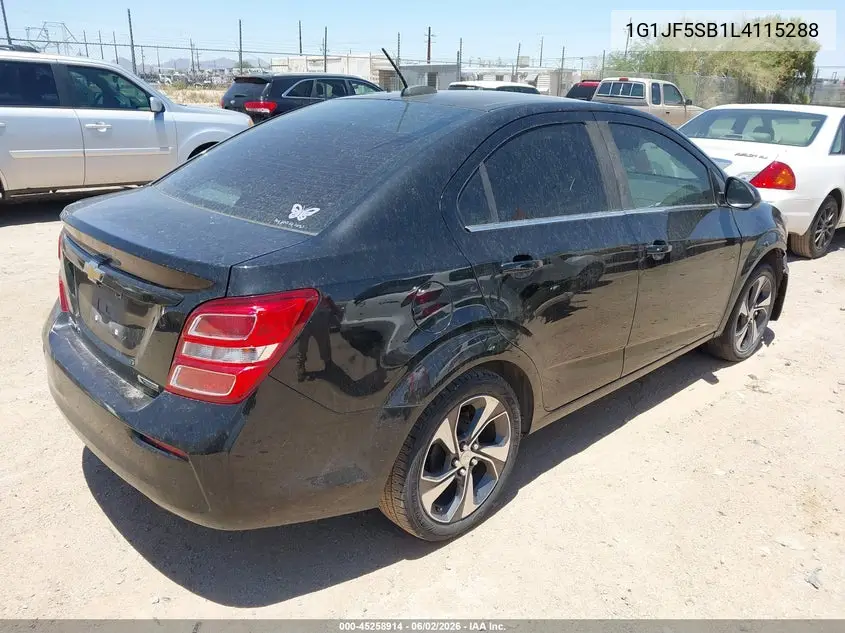 2020 Chevrolet Sonic Fwd Premier VIN: 1G1JF5SB1L4115288 Lot: 45258914
