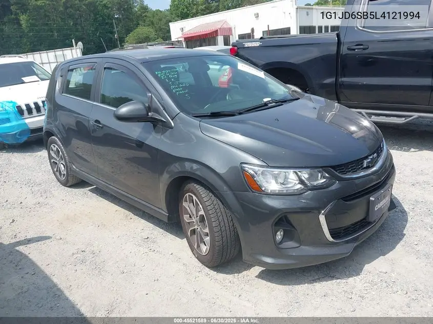 2020 Chevrolet Sonic Fwd Lt 5-Door VIN: 1G1JD6SB5L4121994 Lot: 45521589
