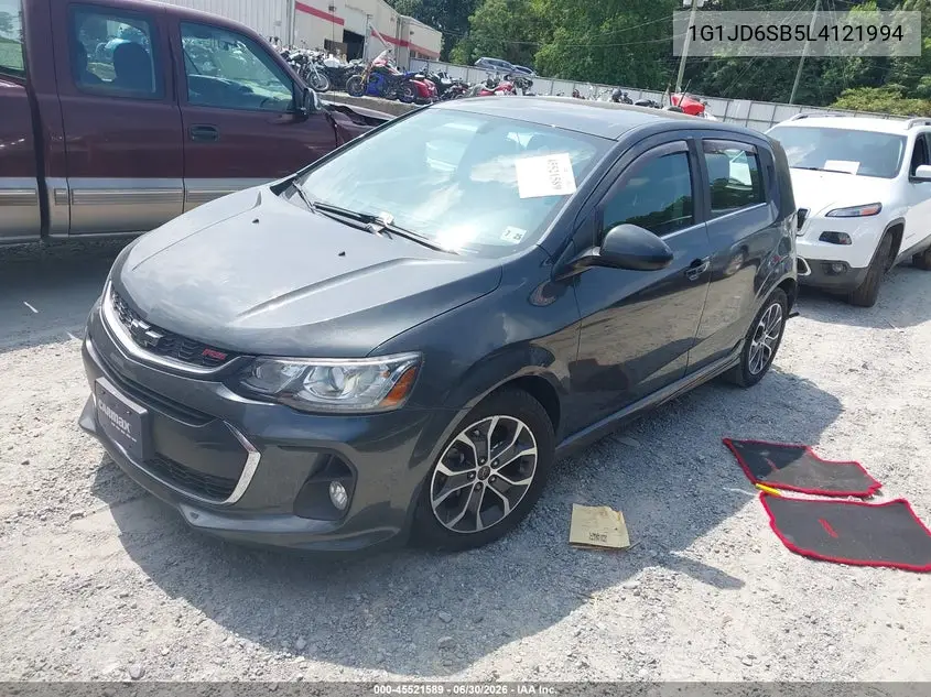 2020 Chevrolet Sonic Fwd Lt 5-Door VIN: 1G1JD6SB5L4121994 Lot: 45521589