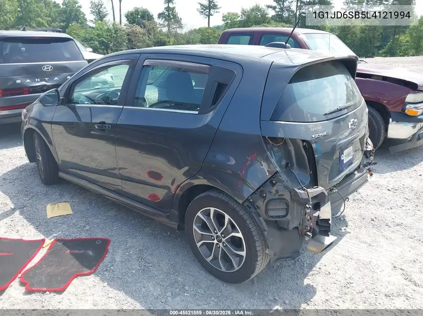 2020 Chevrolet Sonic Fwd Lt 5-Door VIN: 1G1JD6SB5L4121994 Lot: 45521589