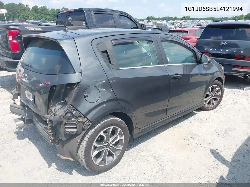 2020 Chevrolet Sonic Fwd Lt 5-Door VIN: 1G1JD6SB5L4121994 Lot: 45521589