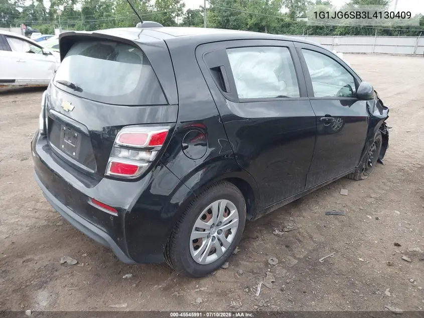2020 Chevrolet Sonic Fwd 1Fl 5-Door VIN: 1G1JG6SB3L4130409 Lot: 45545991