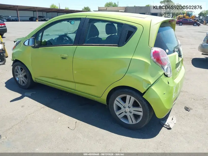 2013 Chevrolet Spark 1Lt Auto VIN: KL8CD6S92DC502876 Lot: 45355448