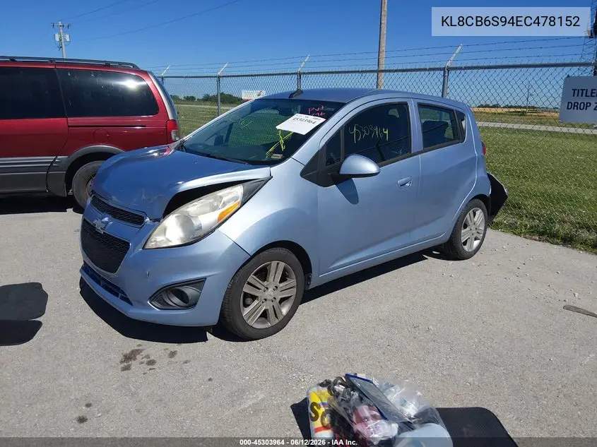 2014 Chevrolet Spark Ls Auto VIN: KL8CB6S94EC478152 Lot: 45303964