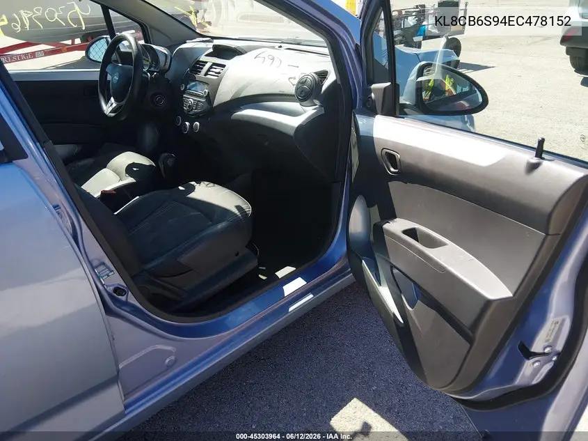 2014 Chevrolet Spark Ls Auto VIN: KL8CB6S94EC478152 Lot: 45303964