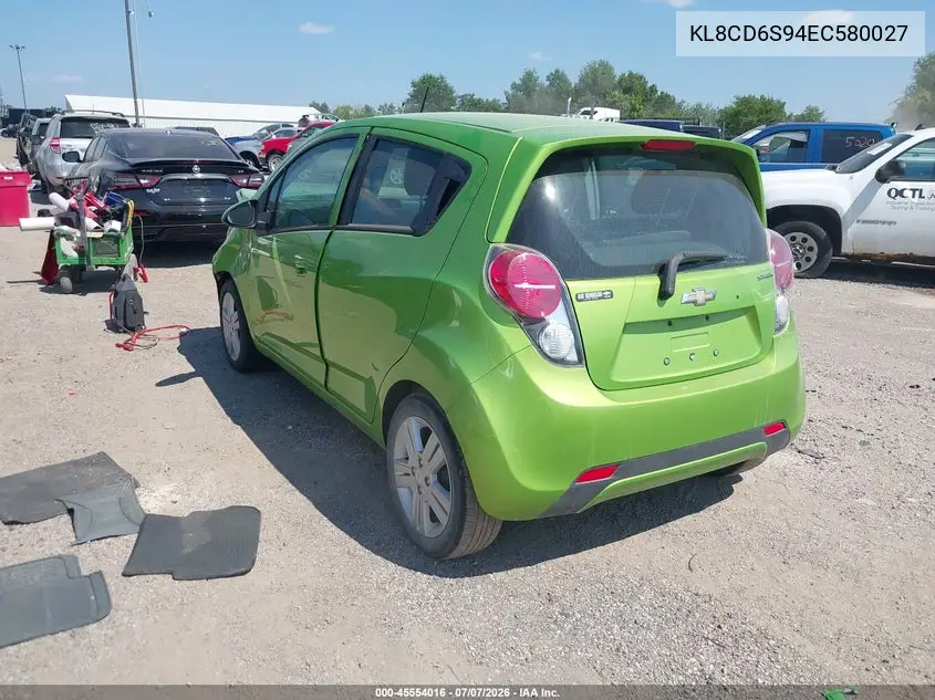 2014 Chevrolet Spark 1Lt Auto VIN: KL8CD6S94EC580027 Lot: 45554016